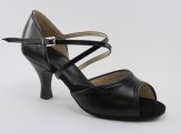 women's open-toe tango shoe and ballroom shoe black