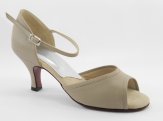 women's open-toe tango shoe and ballroom dance taupe profile