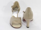 women's open-toe tango shoe and ballroom shoe taupe