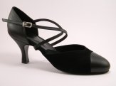 women's closed-toe tango shoe and ballroom shoe black high heel
