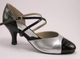 women's closed-toe tango shoe and ballroom shoe croc silver
