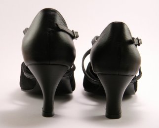 women's closed-toe tango shoe and ballroom shoe heel comparison