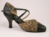 women's closed-toe tango shoe and ballroom shoe leopard suede