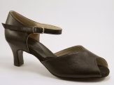 women's peep-toe tango shoe and ballroom shoe black low heel