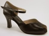 women's peep-toe tango shoe and ballroom shoe black high heel