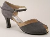 women's peep-toe tango shoe and ballroom shoe red suede
