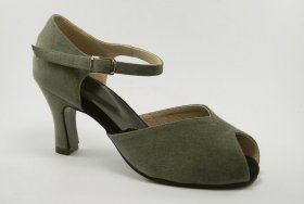 women's peep-toe tango shoe and ballroom shoe - jade suede