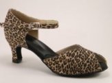 women's peep-toe tango shoe and ballroom shoe leopard suede