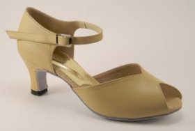 women's peep-toe tango shoe and ballroom shoe - nude