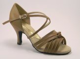 women's open-toe tango shoe and ballroom shoe suntan